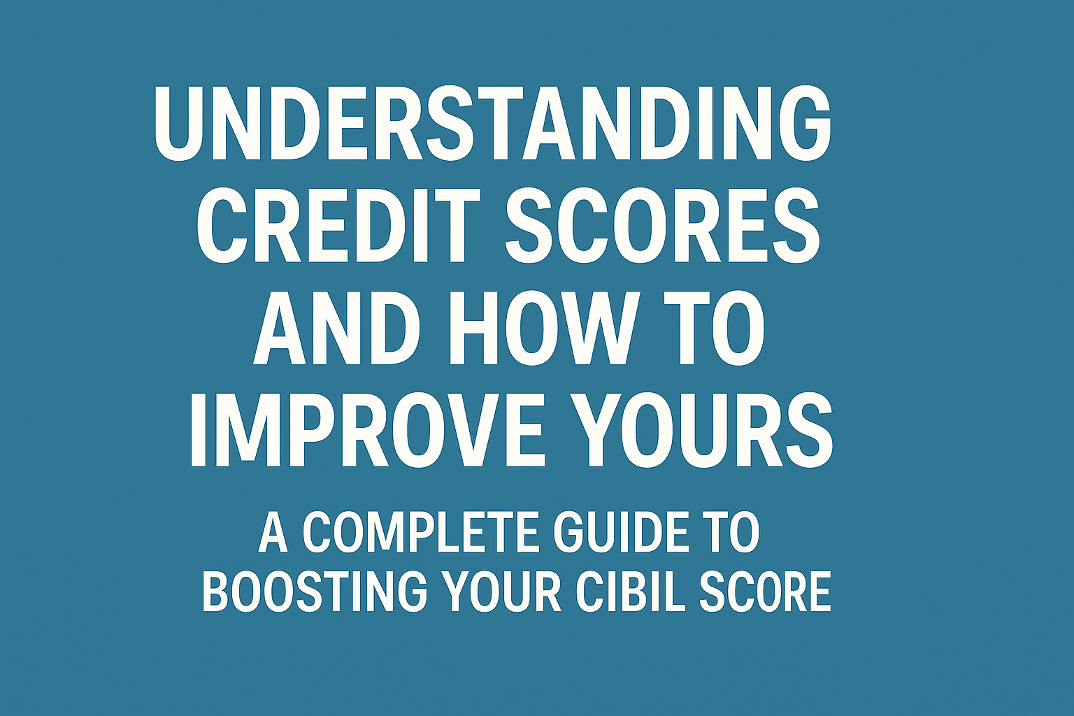 Understanding Credit Scores and How to Improve Yours: A Complete Guide to Boosting Your CIBIL Score